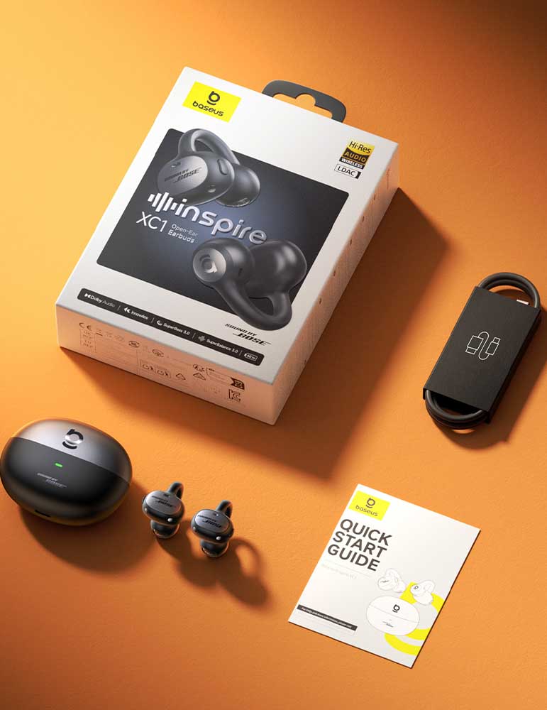 【新品・未開封】Baseus Inspire XC1 【ブラック】 Baseus XC1 🎧 | Słuchawki Open-Ear, Hi-Fi, Komfort, IP66